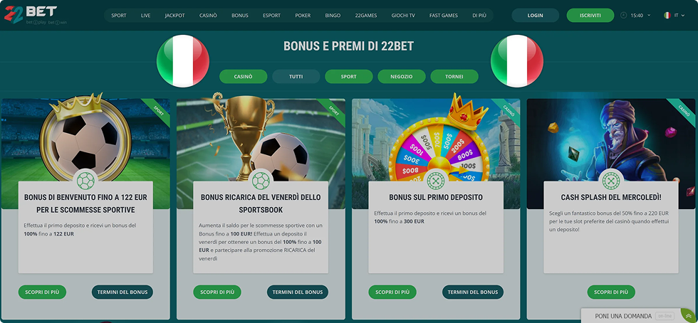 22Bet Scommesse Online